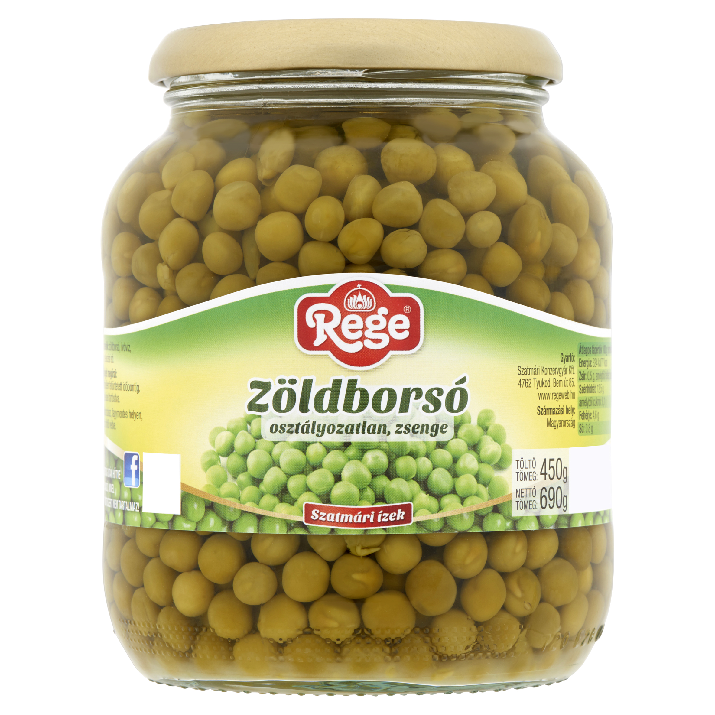REGE Zöldborsó, osztályozatlan, zsenge 720ml